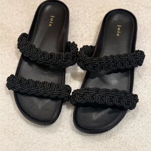 Joie Black Braided Strap Sandals